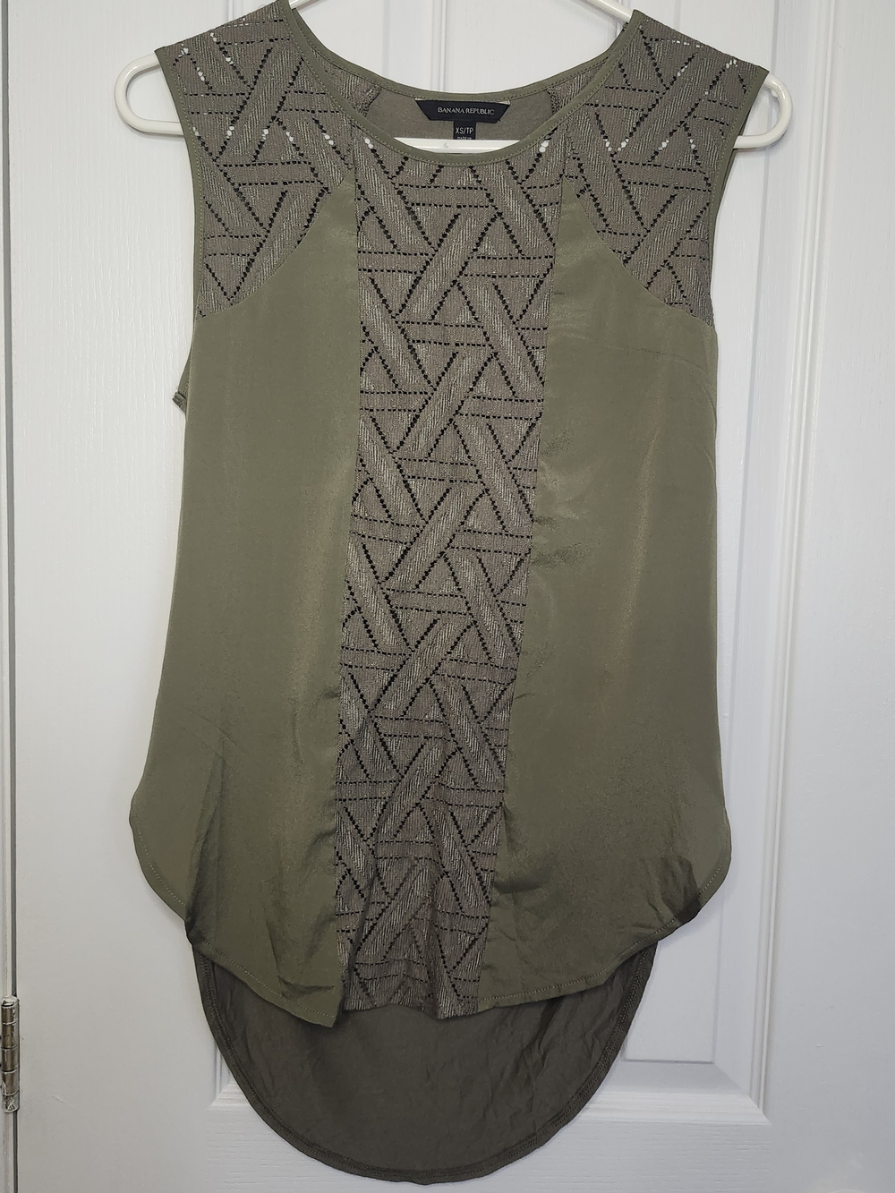 Banana Republic Sleeveless Tunic Top In Olive Green - Size XS